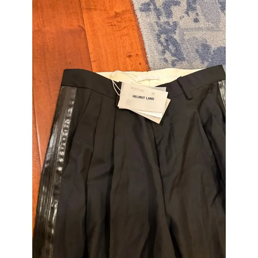 Helmut Lang Zip Double Pleated Trousers -Black.